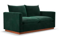 Olivia Apartment Size Sleeper Sofa Bed :: Leg Finish: Pecan / Sleeper Option: Deluxe Innerspring Mattress
