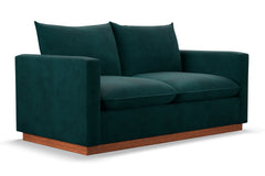 Olivia Apartment Size Sleeper Sofa Bed :: Leg Finish: Pecan / Sleeper Option: Deluxe Innerspring Mattress