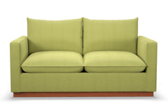 Olivia Apartment Size Sleeper Sofa Bed :: Leg Finish: Pecan / Sleeper Option: Deluxe Innerspring Mattress