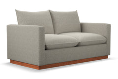 Olivia Twin Size Sleeper Sofa Bed :: Leg Finish: Pecan / Sleeper Option: Memory Foam Mattress