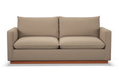 Olivia Queen Size Sleeper Sofa Bed :: Leg Finish: Pecan / Sleeper Option: Memory Foam Mattress