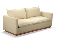 Olivia Queen Size Sleeper Sofa Bed :: Leg Finish: Pecan / Sleeper Option: Deluxe Innerspring Mattress