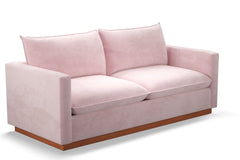 Olivia Queen Size Sleeper Sofa Bed :: Leg Finish: Pecan / Sleeper Option: Memory Foam Mattress