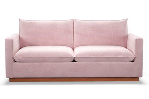 Olivia Queen Size Sleeper Sofa Bed :: Leg Finish: Pecan / Sleeper Option: Deluxe Innerspring Mattress