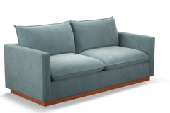 Olivia Queen Size Sleeper Sofa Bed :: Leg Finish: Pecan / Sleeper Option: Memory Foam Mattress