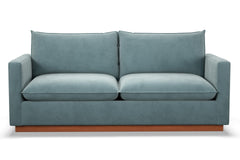 Olivia Queen Size Sleeper Sofa Bed :: Leg Finish: Pecan / Sleeper Option: Memory Foam Mattress