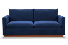 Olivia Queen Size Sleeper Sofa Bed :: Leg Finish: Pecan / Sleeper Option: Memory Foam Mattress