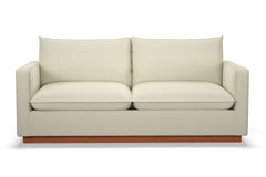Olivia Queen Size Sleeper Sofa Bed :: Leg Finish: Pecan / Sleeper Option: Memory Foam Mattress