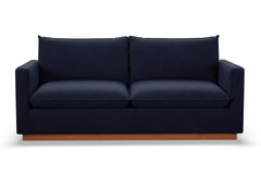 Olivia Queen Size Sleeper Sofa Bed :: Leg Finish: Pecan / Sleeper Option: Memory Foam Mattress