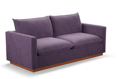 Olivia Queen Size Sleeper Sofa Bed :: Leg Finish: Pecan / Sleeper Option: Deluxe Innerspring Mattress