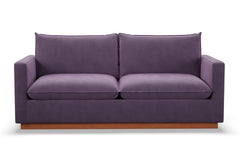 Olivia Queen Size Sleeper Sofa Bed :: Leg Finish: Pecan / Sleeper Option: Deluxe Innerspring Mattress