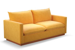 Olivia Queen Size Sleeper Sofa Bed :: Leg Finish: Pecan / Sleeper Option: Memory Foam Mattress