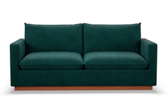 Olivia Queen Size Sleeper Sofa Bed :: Leg Finish: Pecan / Sleeper Option: Memory Foam Mattress