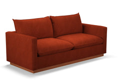 Olivia Queen Size Sleeper Sofa Bed :: Leg Finish: Pecan / Sleeper Option: Memory Foam Mattress
