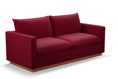 Olivia Queen Size Sleeper Sofa Bed :: Leg Finish: Pecan / Sleeper Option: Memory Foam Mattress