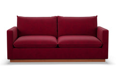 Olivia Queen Size Sleeper Sofa Bed :: Leg Finish: Pecan / Sleeper Option: Deluxe Innerspring Mattress