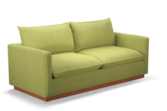 Olivia Queen Size Sleeper Sofa Bed :: Leg Finish: Pecan / Sleeper Option: Memory Foam Mattress