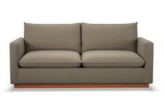 Olivia Queen Size Sleeper Sofa Bed :: Leg Finish: Pecan / Sleeper Option: Memory Foam Mattress