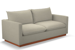 Olivia Queen Size Sleeper Sofa Bed :: Leg Finish: Pecan / Sleeper Option: Memory Foam Mattress