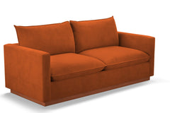 Olivia Queen Size Sleeper Sofa Bed :: Leg Finish: Pecan / Sleeper Option: Memory Foam Mattress