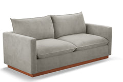 Olivia Queen Size Sleeper Sofa Bed :: Leg Finish: Pecan / Sleeper Option: Memory Foam Mattress