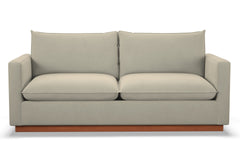 Olivia Queen Size Sleeper Sofa Bed :: Leg Finish: Pecan / Sleeper Option: Deluxe Innerspring Mattress