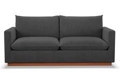 Olivia Queen Size Sleeper Sofa Bed :: Leg Finish: Pecan / Sleeper Option: Memory Foam Mattress