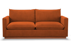 Olivia Queen Size Sleeper Sofa Bed :: Leg Finish: Pecan / Sleeper Option: Memory Foam Mattress
