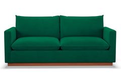 Olivia Queen Size Sleeper Sofa Bed :: Leg Finish: Pecan / Sleeper Option: Memory Foam Mattress