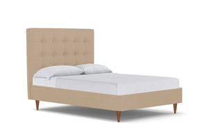 Palmer Drive Upholstered Platform Bed :: Leg Finish: Pecan / Size: Queen