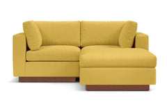 Taylor Plush 3pc Modular Reversible Chaise Sofa :: Leg Finish: Pecan