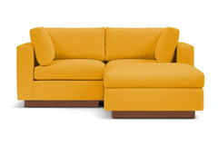 Taylor Plush 3pc Modular Reversible Chaise Sofa :: Leg Finish: Pecan