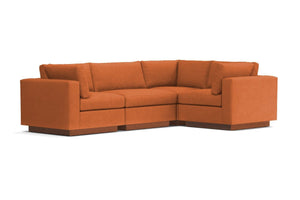 Taylor Plush 4pc Modular L-Sectional Sofa :: Leg Finish: Pecan