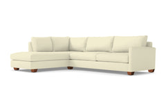 Tuxedo 2pc Sleeper Sectional :: Leg Finish: Pecan / Configuration: LAF - Chaise on the Left / Sleeper Option: Deluxe Innerspring Mattress