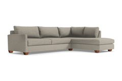 Tuxedo 2pc Sleeper Sectional :: Leg Finish: Pecan / Configuration: RAF - Chaise on the Right / Sleeper Option: Deluxe Innerspring Mattress