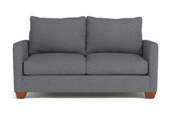 Tuxedo Twin Size Sleeper Sofa Bed :: Leg Finish: Pecan / Sleeper Option: Deluxe Innerspring Mattress