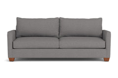 Tuxedo Queen Size Sleeper Sofa Bed :: Leg Finish: Pecan / Sleeper Option: Deluxe Innerspring Mattress