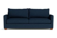 Tuxedo Queen Size Sleeper Sofa Bed :: Leg Finish: Pecan / Sleeper Option: Deluxe Innerspring Mattress