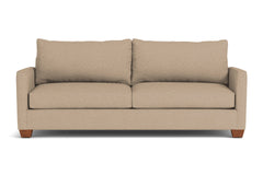 Tuxedo Queen Size Sleeper Sofa Bed :: Leg Finish: Pecan / Sleeper Option: Deluxe Innerspring Mattress