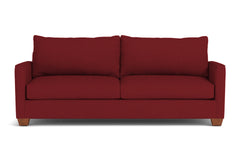 Tuxedo Queen Size Sleeper Sofa Bed :: Leg Finish: Pecan / Sleeper Option: Deluxe Innerspring Mattress