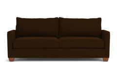 Tuxedo Queen Size Sleeper Sofa Bed :: Leg Finish: Pecan / Sleeper Option: Deluxe Innerspring Mattress