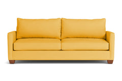 Tuxedo Queen Size Sleeper Sofa Bed :: Leg Finish: Pecan / Sleeper Option: Deluxe Innerspring Mattress