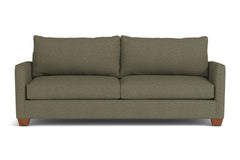 Tuxedo Queen Size Sleeper Sofa Bed :: Leg Finish: Pecan / Sleeper Option: Deluxe Innerspring Mattress