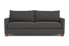 Tuxedo Queen Size Sleeper Sofa Bed :: Leg Finish: Pecan / Sleeper Option: Deluxe Innerspring Mattress