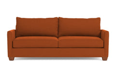 Tuxedo Queen Size Sleeper Sofa Bed :: Leg Finish: Pecan / Sleeper Option: Deluxe Innerspring Mattress