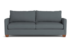 Tuxedo Queen Size Sleeper Sofa Bed :: Leg Finish: Pecan / Sleeper Option: Deluxe Innerspring Mattress