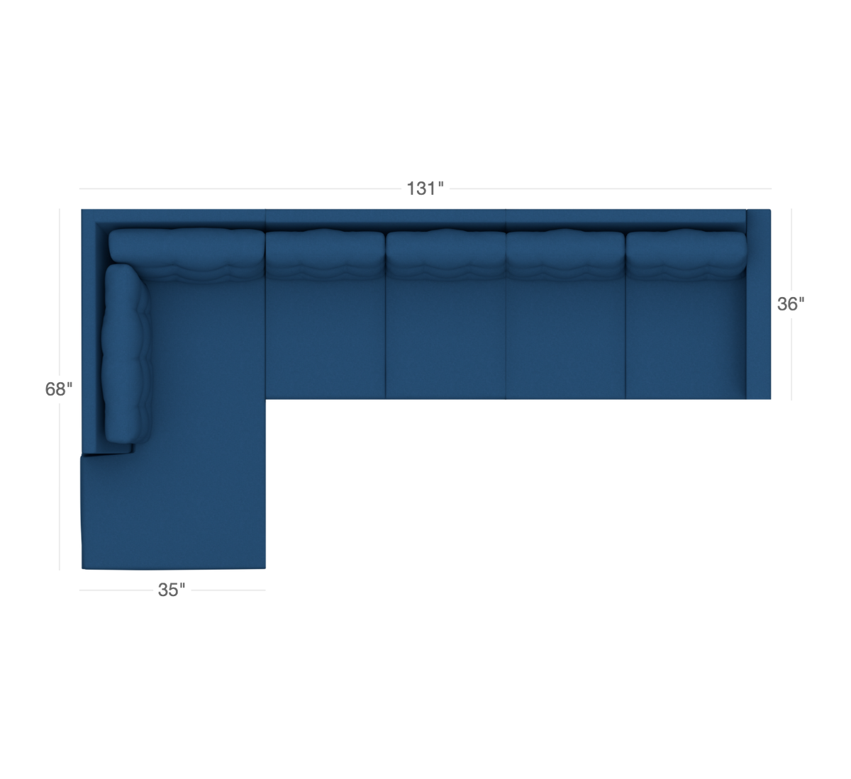 Custom Logan 3pc Sectional Sofa LAF in BLUEBERRY CLEARANCE Apt2B