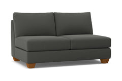 Tuxedo Armless Apartment Size Sofa :: Leg Finish: Pecan