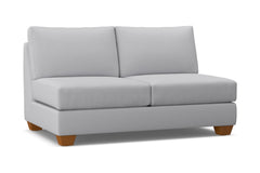 Tuxedo Armless Apartment Size Sofa :: Leg Finish: Pecan