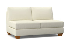 Tuxedo Armless Apartment Size Sofa :: Leg Finish: Pecan